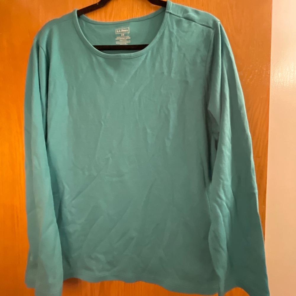 LL Bean Teal Long Sleeve Shirt Plus Size 2x